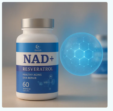 NAD+ Resveratrol 400mg supplement bottle